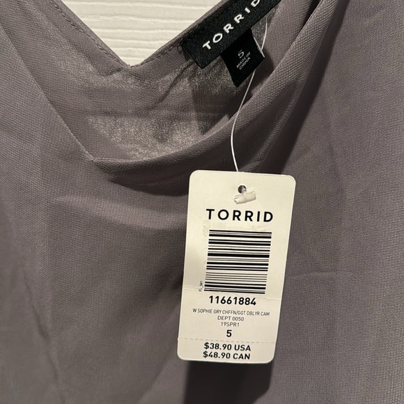 Grey Chiffon Tank Top - Picture 4 of 4